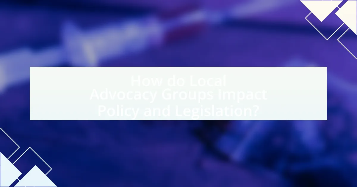 How do Local Advocacy Groups Impact Policy and Legislation?