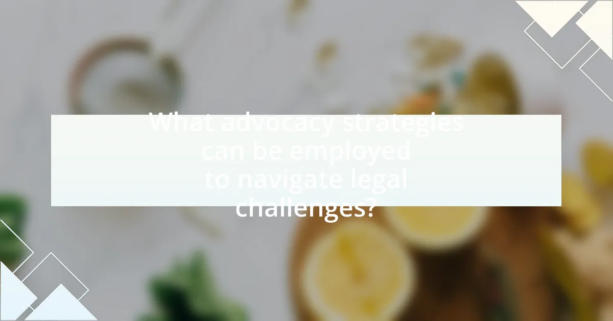 What advocacy strategies can be employed to navigate legal challenges?