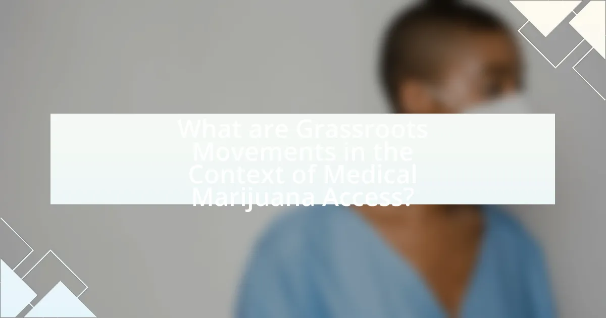 What are Grassroots Movements in the Context of Medical Marijuana Access?