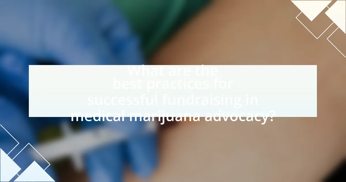 What are the best practices for successful fundraising in medical marijuana advocacy?