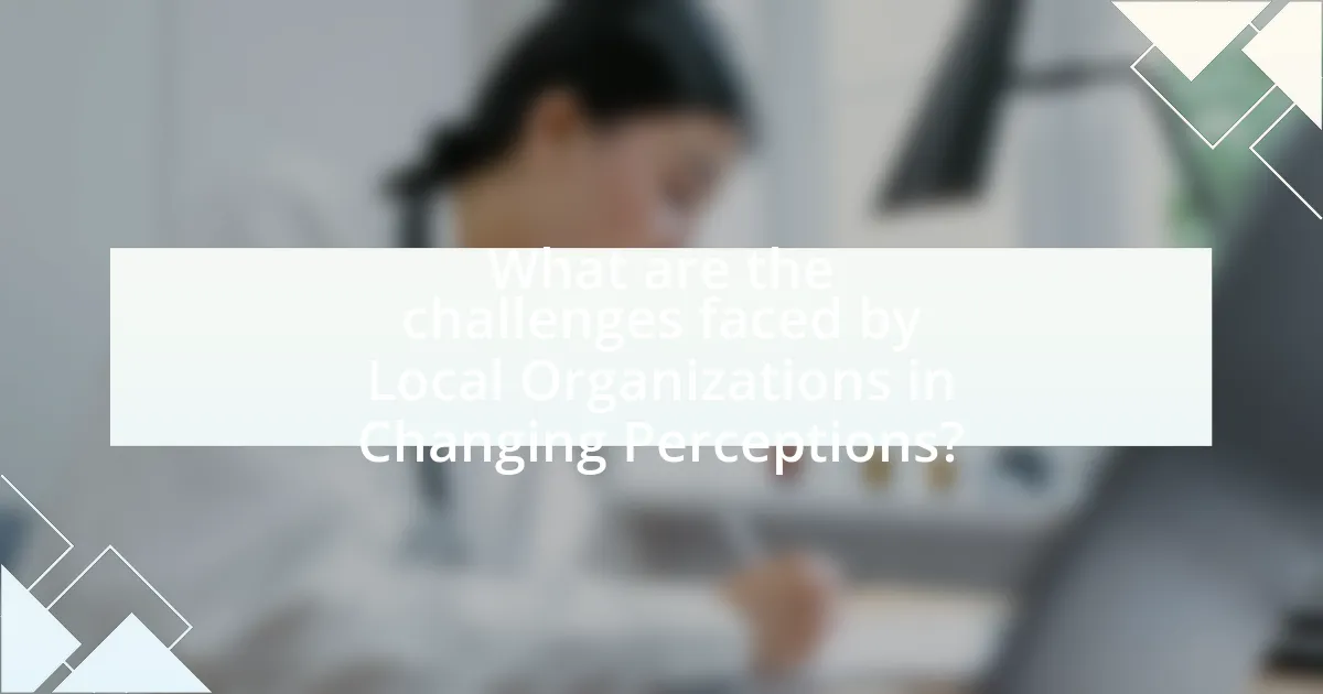 What are the challenges faced by Local Organizations in Changing Perceptions?