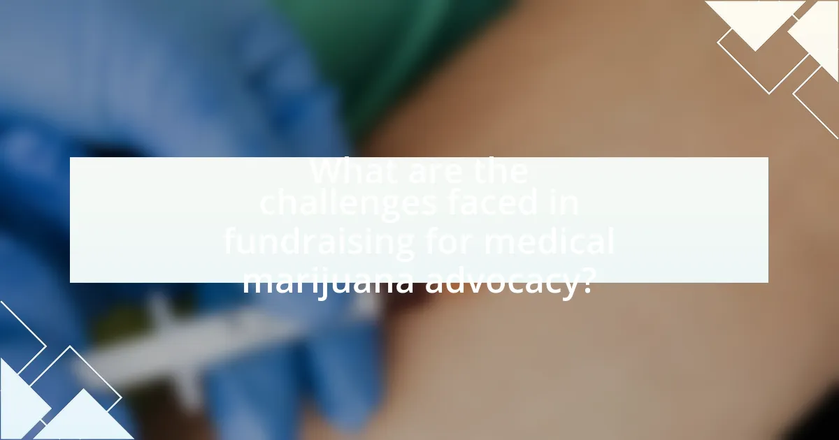 What are the challenges faced in fundraising for medical marijuana advocacy?