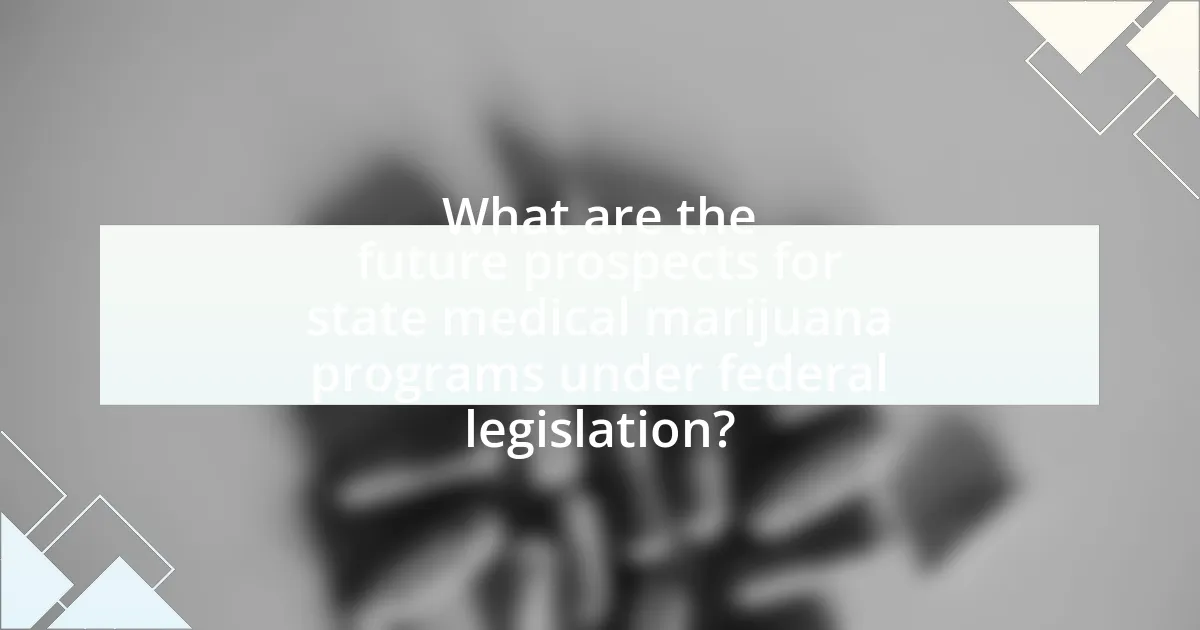What are the future prospects for state medical marijuana programs under federal legislation?