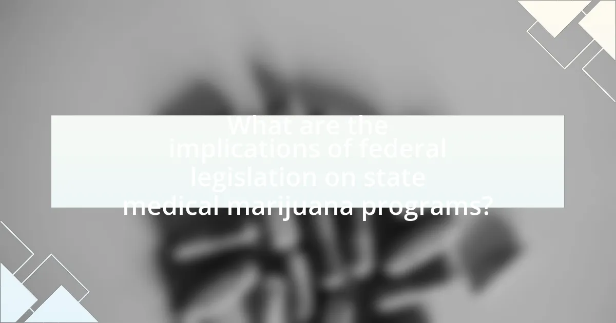 What are the implications of federal legislation on state medical marijuana programs?