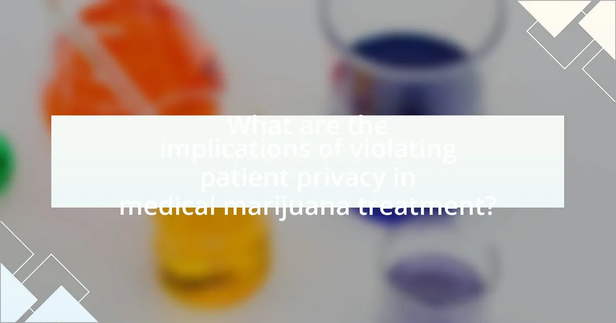 What are the implications of violating patient privacy in medical marijuana treatment?