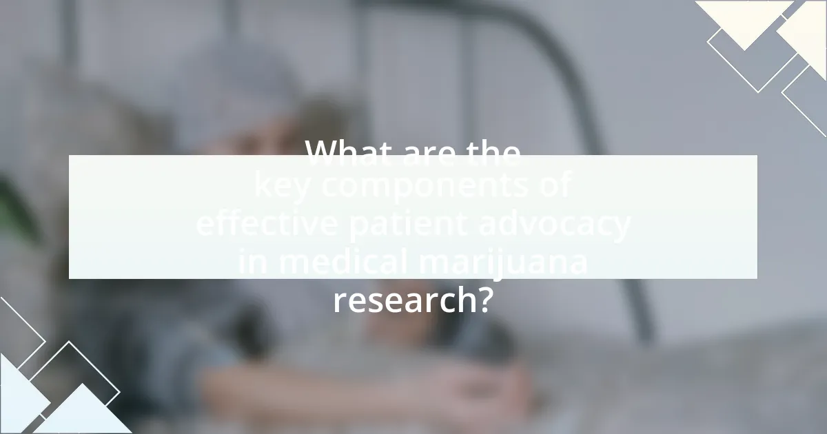 What are the key components of effective patient advocacy in medical marijuana research?