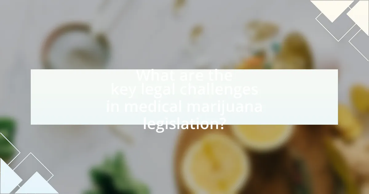 What are the key legal challenges in medical marijuana legislation?