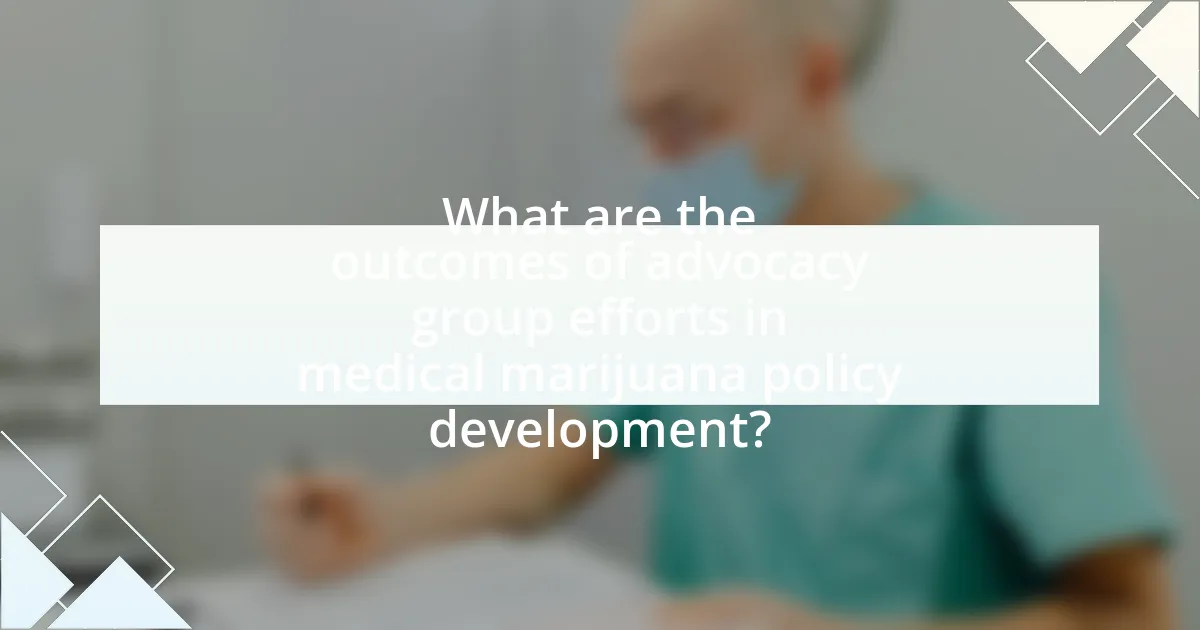What are the outcomes of advocacy group efforts in medical marijuana policy development?