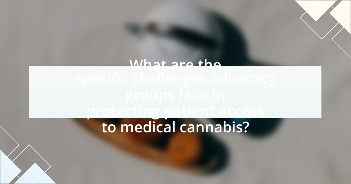 What are the specific challenges advocacy groups face in protecting patient access to medical cannabis?