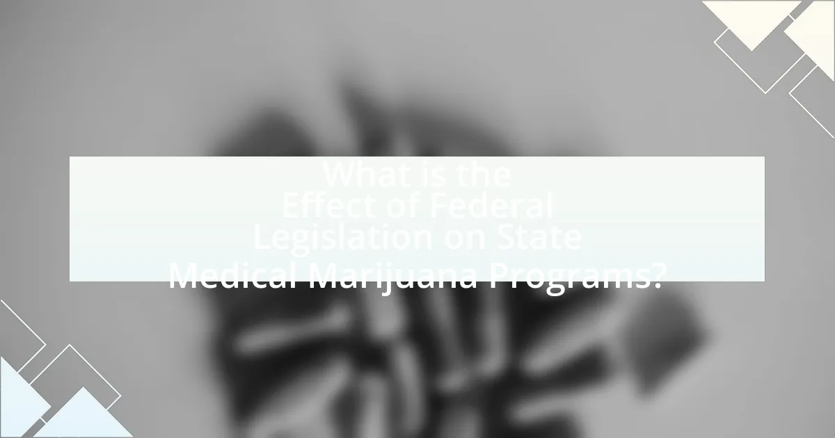 What is the Effect of Federal Legislation on State Medical Marijuana Programs?