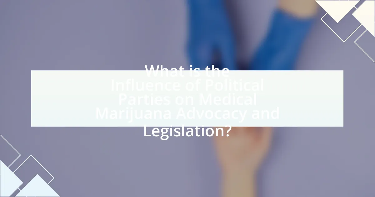 What is the Influence of Political Parties on Medical Marijuana Advocacy and Legislation?