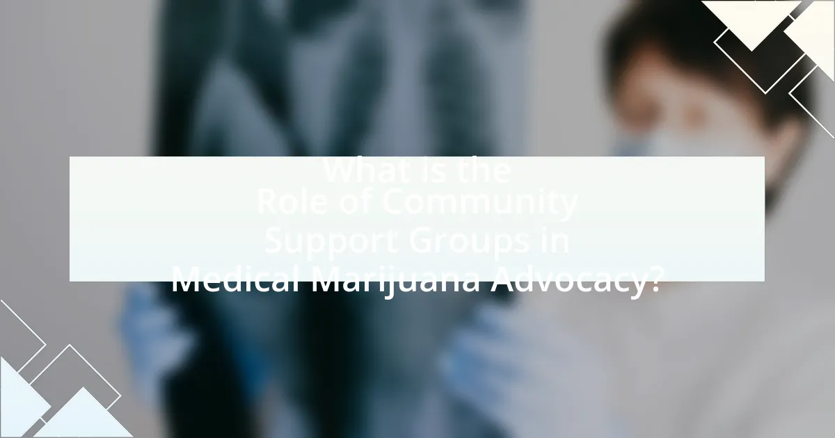 What is the Role of Community Support Groups in Medical Marijuana Advocacy?