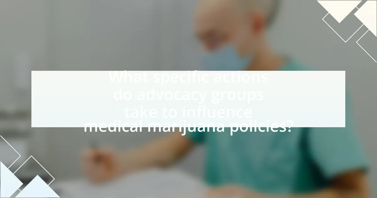 What specific actions do advocacy groups take to influence medical marijuana policies?